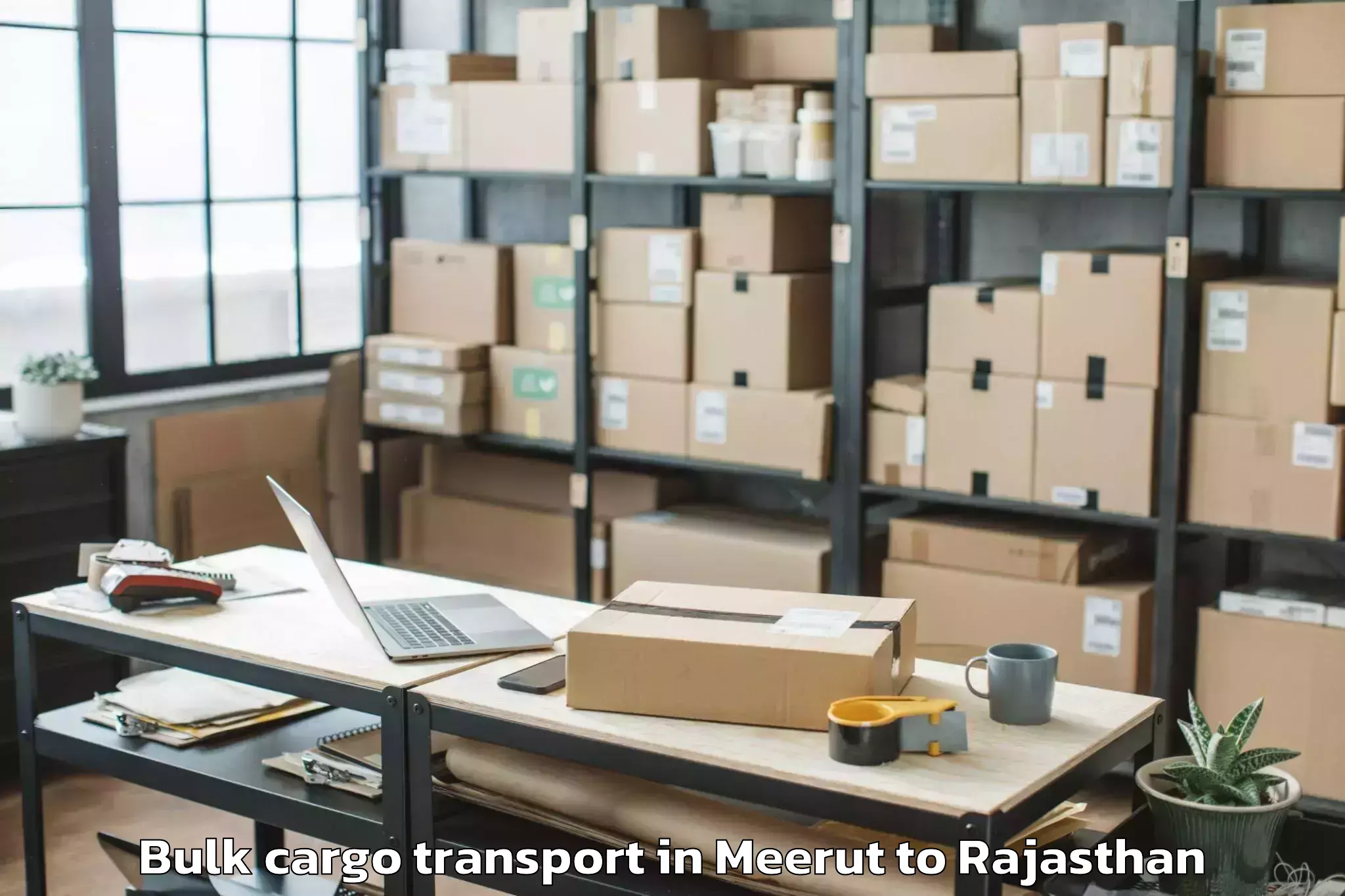 Hassle-Free Meerut to Poornima University Jaipur Bulk Cargo Transport